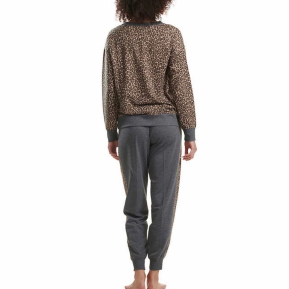 SPLENDID loungewear sweatpants gray with leopard animal print stripe, size S - Picture 14 of 14